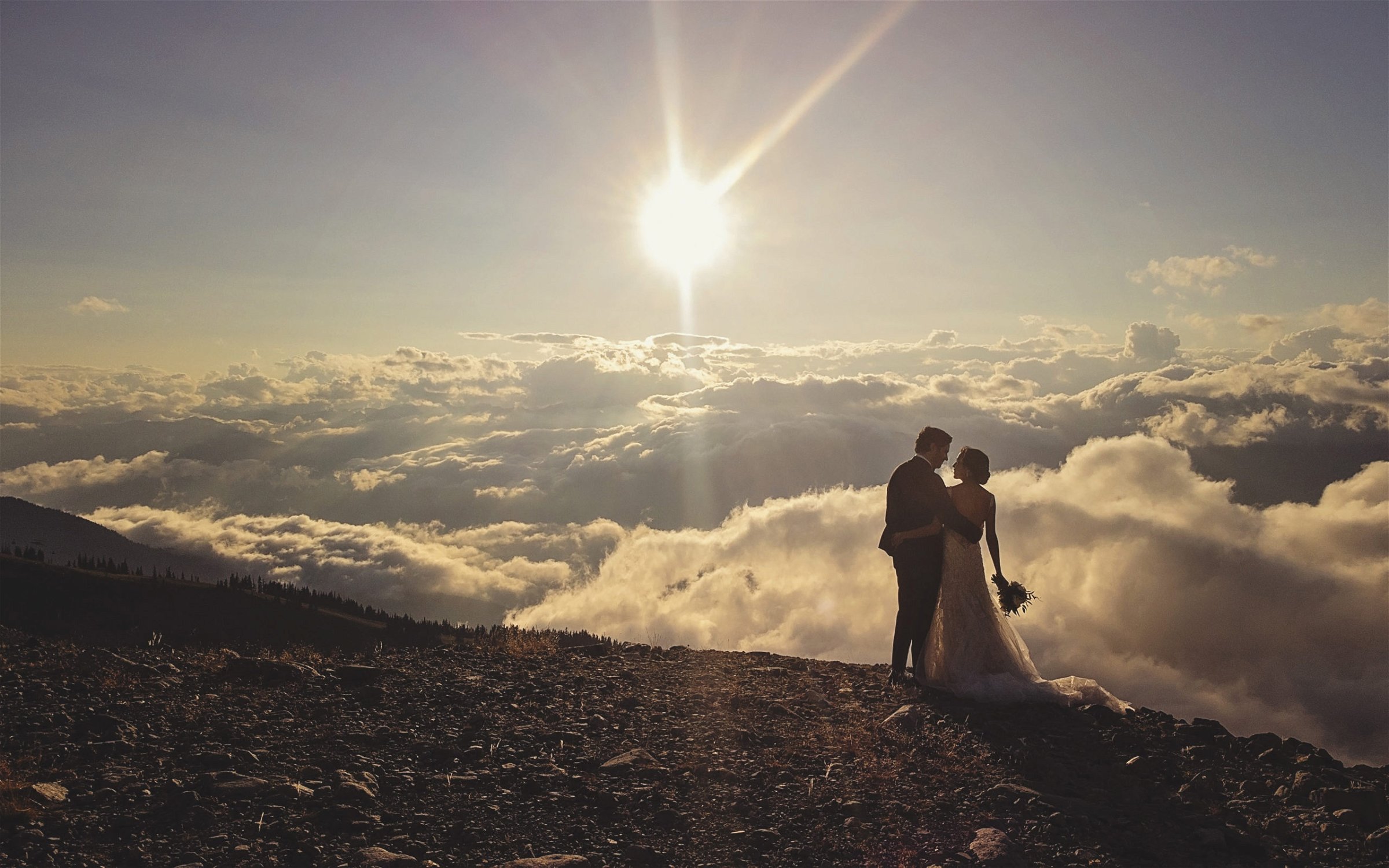 Wedding Couple Whistler Elopement Mountain Top